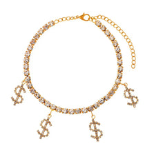 Load image into Gallery viewer, MONEY RHINESTONE ANKLET
